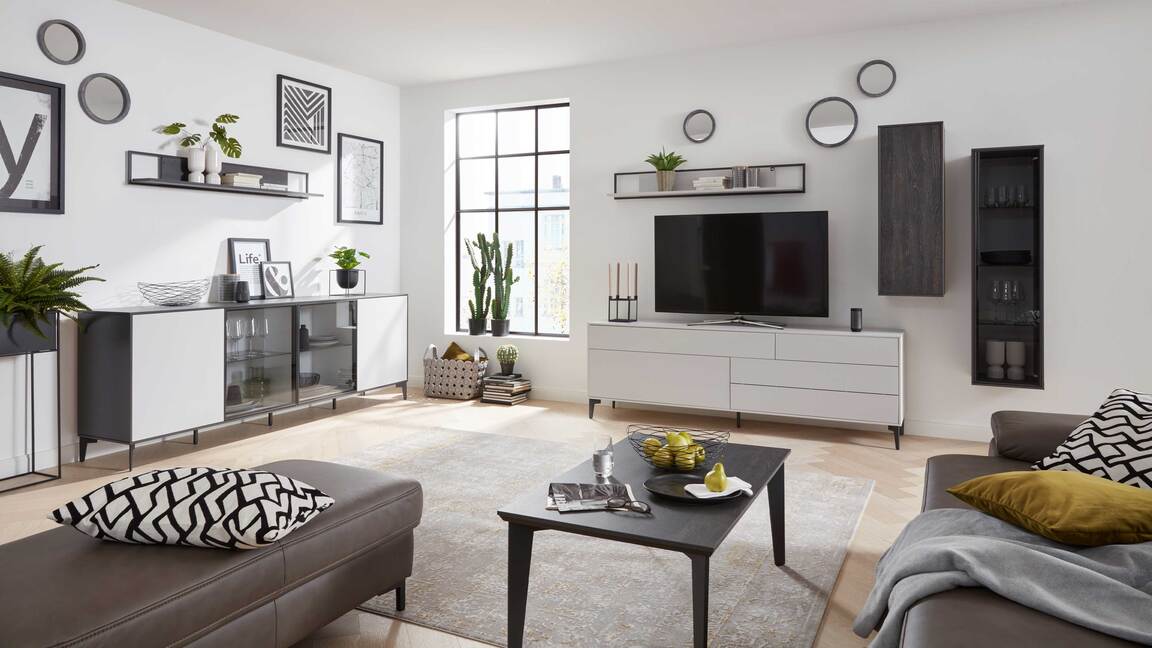 Interliving Wohnzimmer Serie 2107 - Wohnwand 66 0001