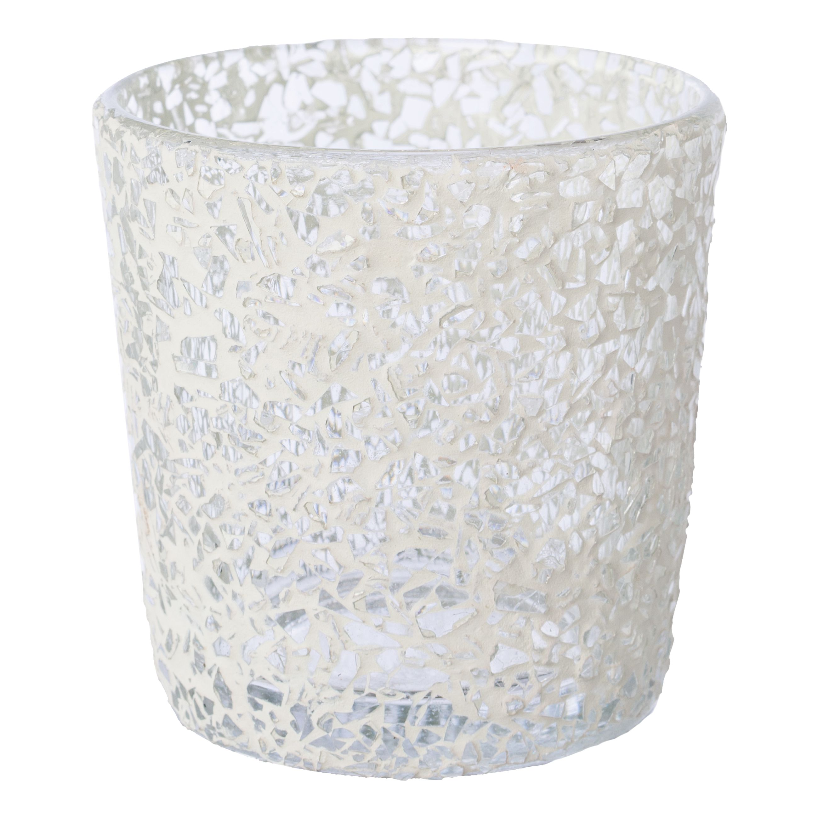 Gasper Glas Teelicht Mosaic Sticks Vitaly - weiß