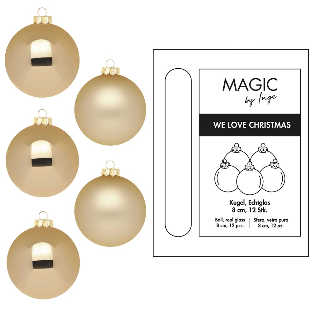 Inges Christmas Decor Kugel-Set Brokat Gold - Standard