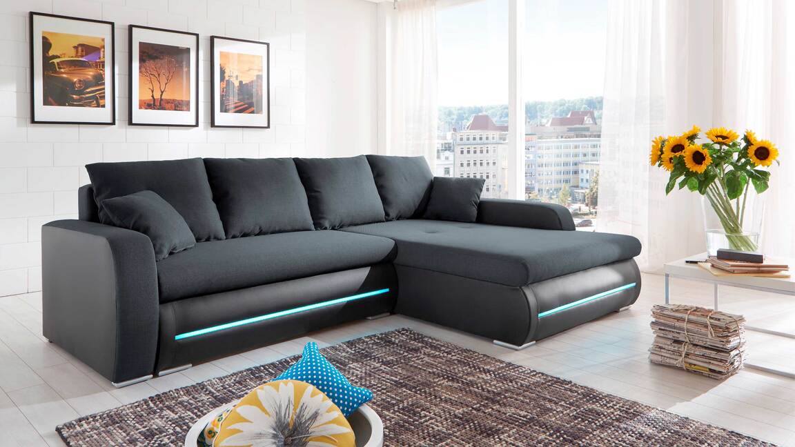 Ecksofa bzw. Eckcouch mit LED-Beleuchtung Ecksofa bzw. Eckcouch mit LED-Beleuchtung