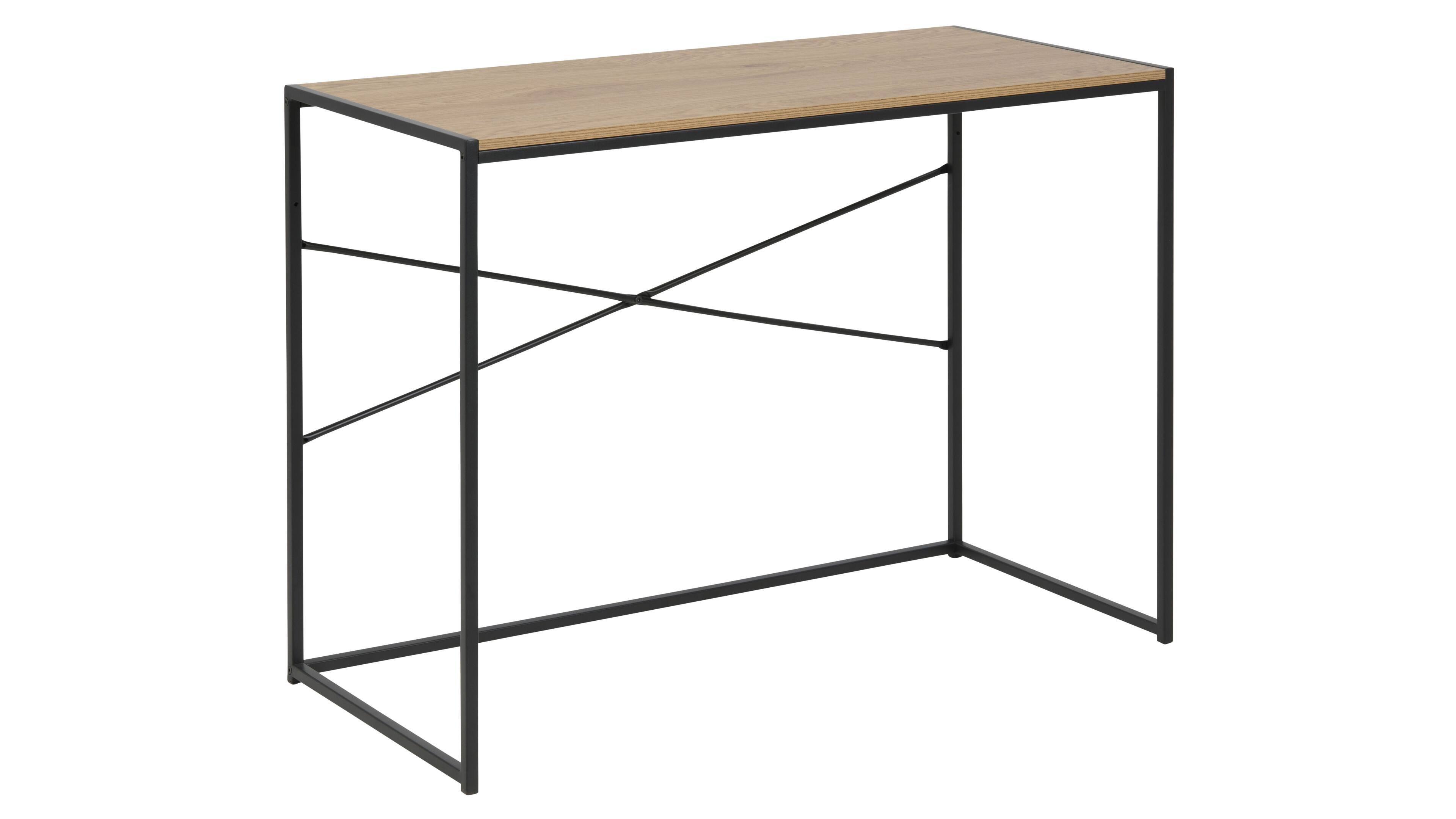 Actona Schreibtisch Seaford - Wildeiche, Schwarz