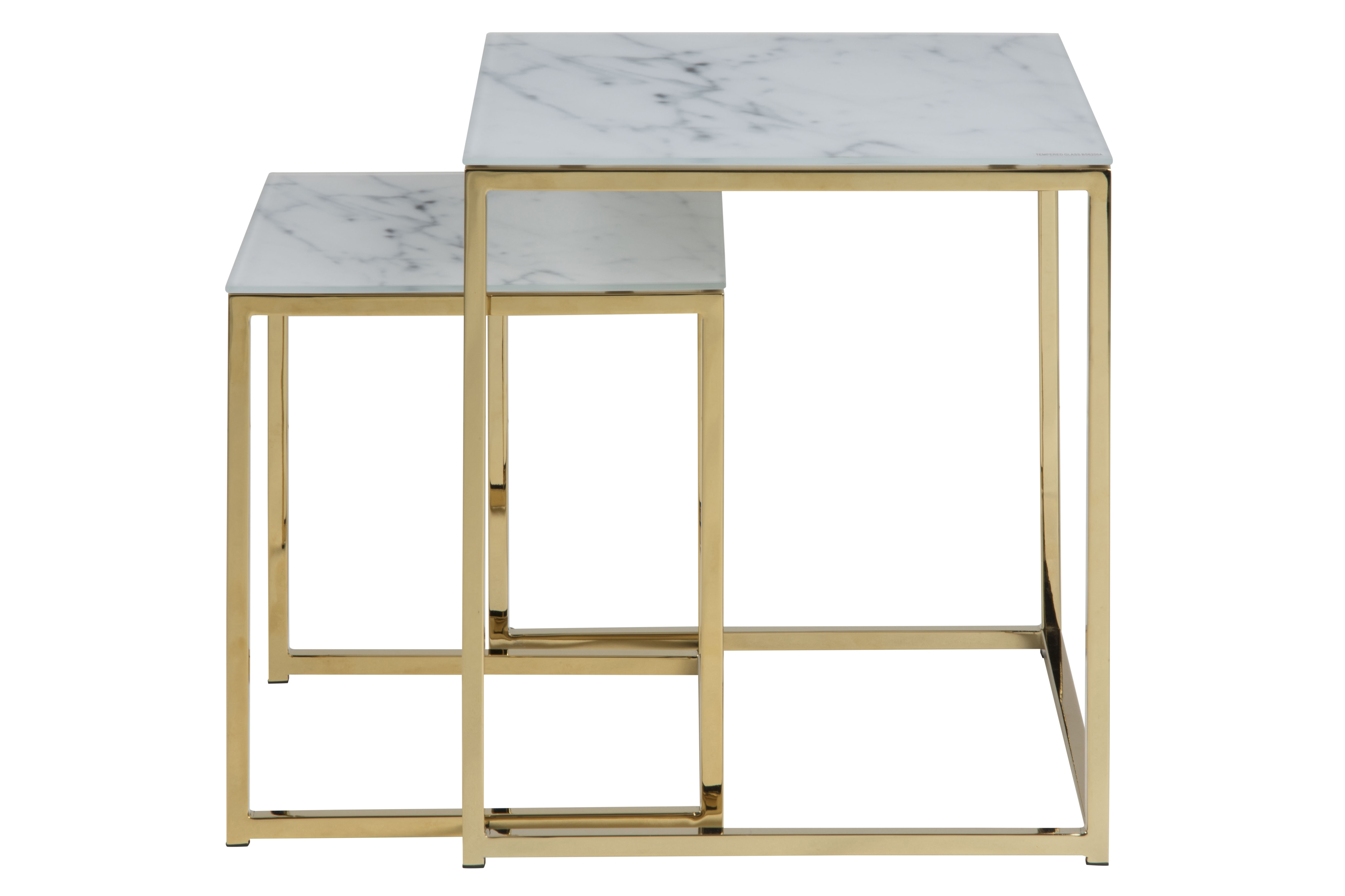 Actona 2-Satz-Tisch Alisma - Marmor, Gold