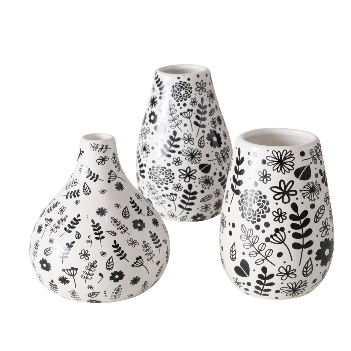 Boltze Vase Linga - Schwarz,Weiß