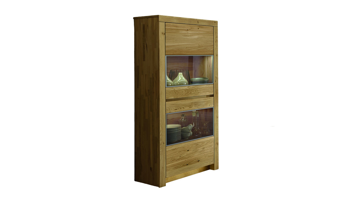 WÖSTMANN Wohnprogramm Soleo 3000 - Vitrine mit zwei Glasausschnitten