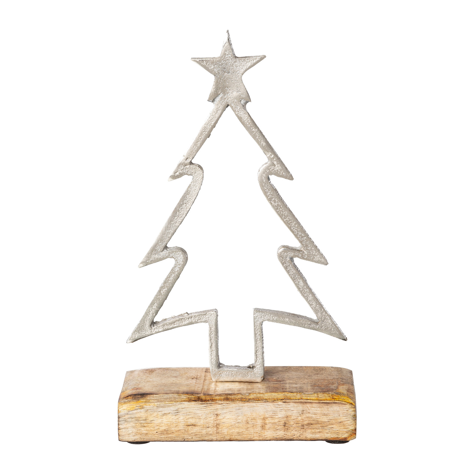 Gasper Aluminium Baum auf Holzbase Merve - silber
