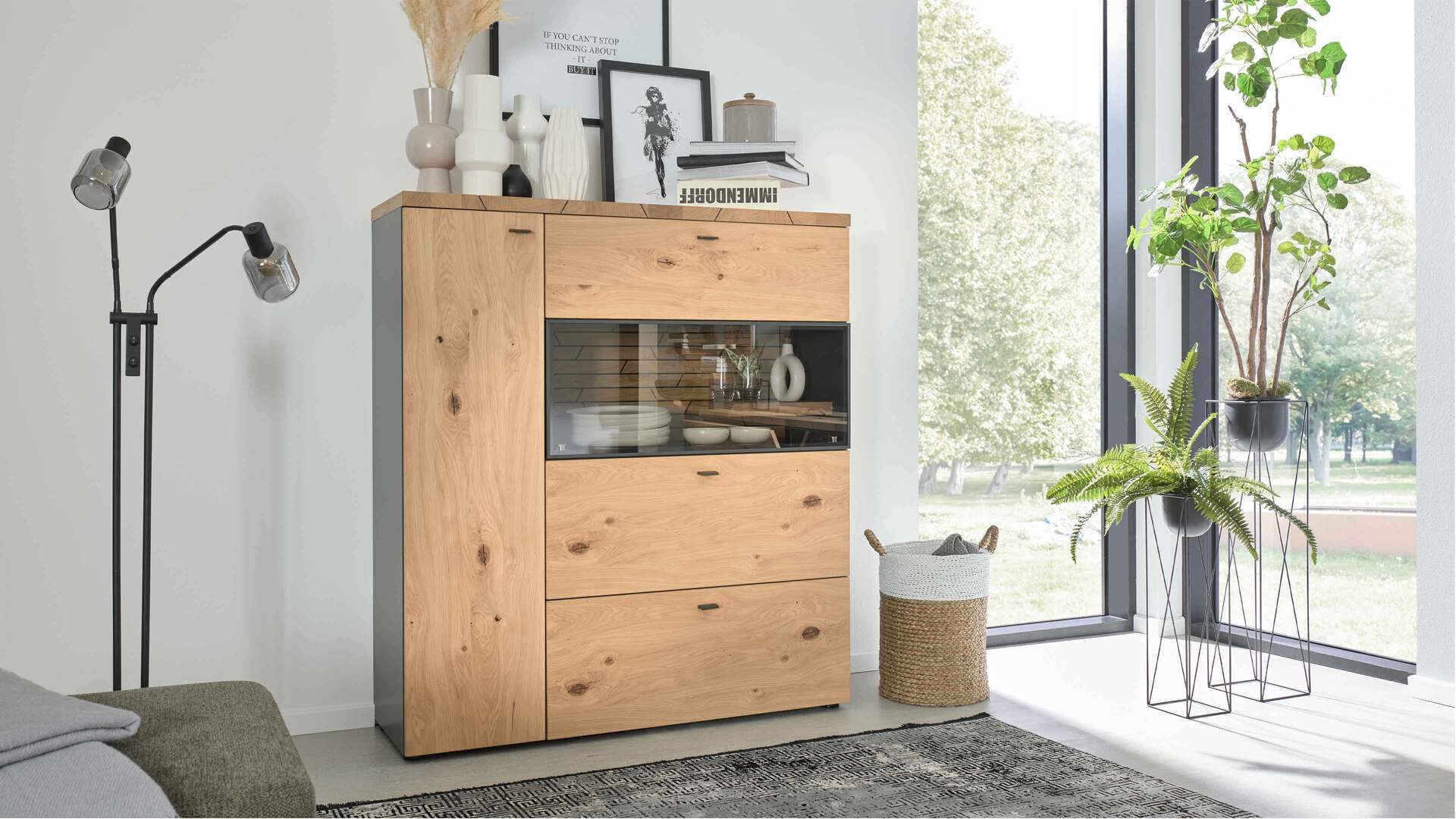 Interliving Wohnzimmer Serie 2108 - Highboard 780107-32 Interliving Wohnzimmer Serie 2108 - Highboard 780107-32