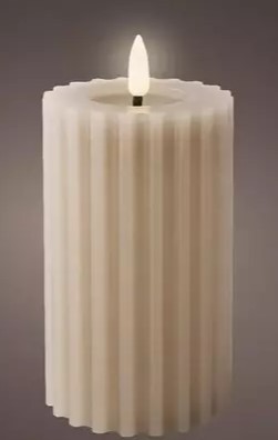 Kaemingk LED Kerze 486846 - hellgrau/warmes weiß