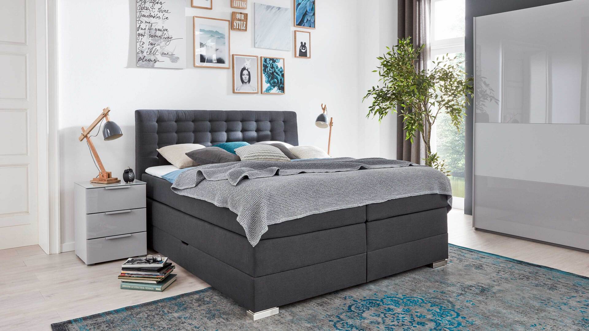 Boxspringbett Isa mit Federkern und Bettkasten Boxspringbett Isa mit Federkern und Bettkasten