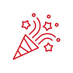 Grafik einer Konfetti-Kanone