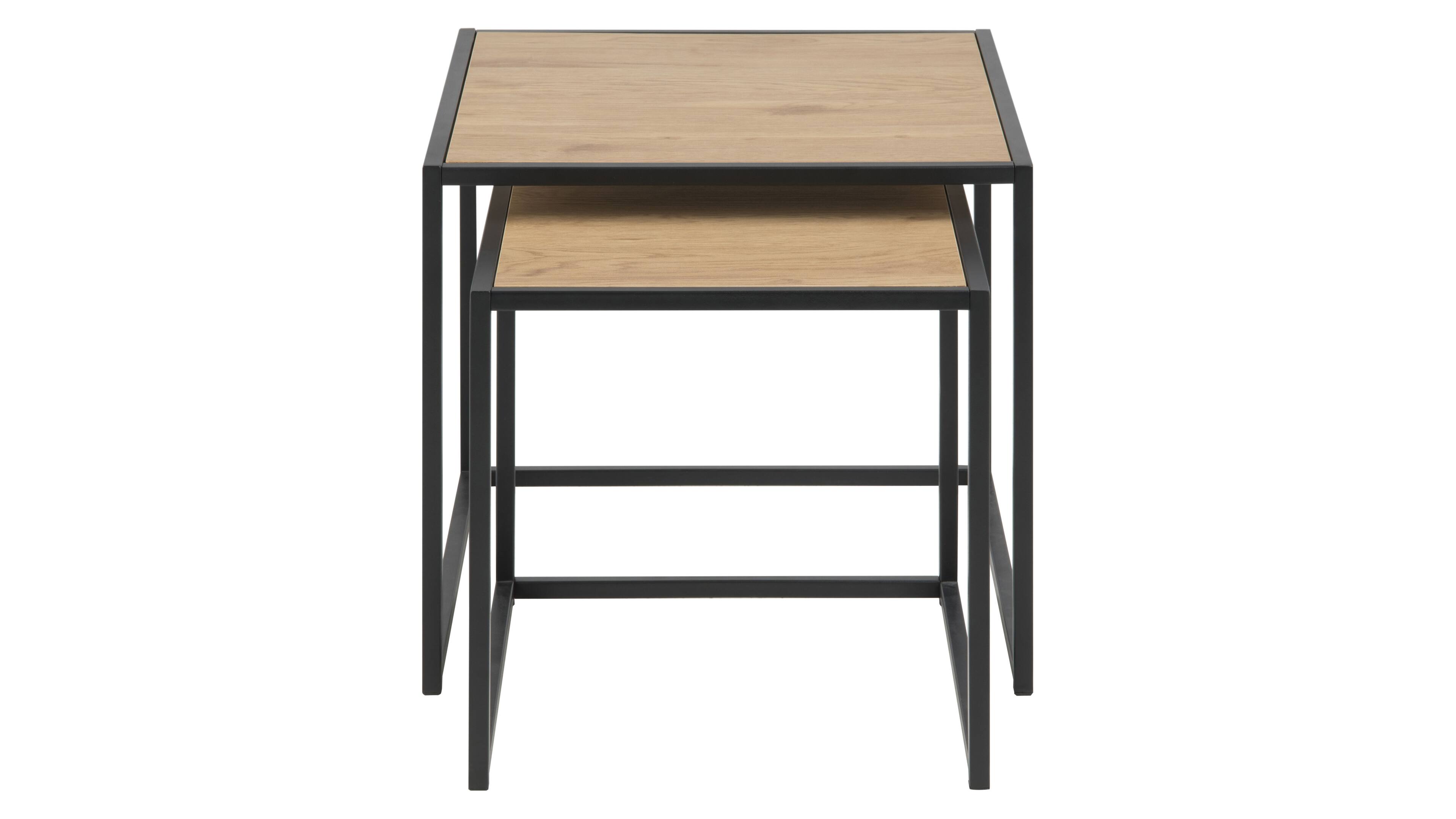 Actona 2-Satz Tisch Seaford - Wildeiche, Schwarz