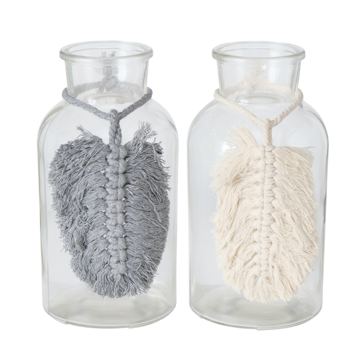 Boltze Vase Lyka - Beige,Grau,Transparent