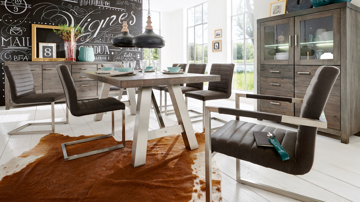 WOODS & TRENDS Interliving Bei Freischwinger in Schwingstuhl ✓ Wassermann Vintage-Dining- Memmingen