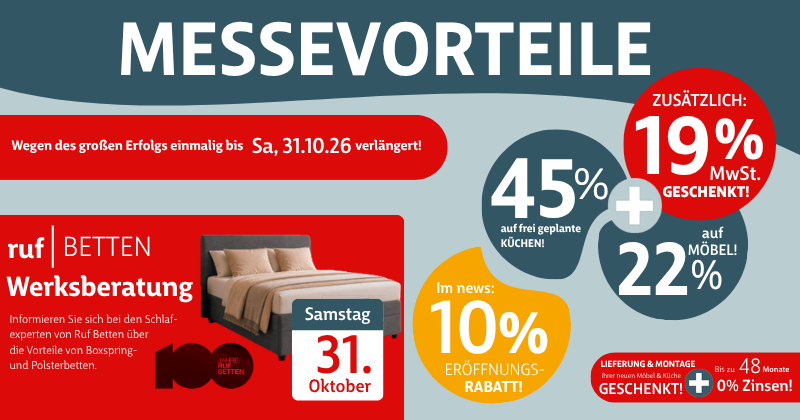 Messevorteile bei Möbel Wassermann