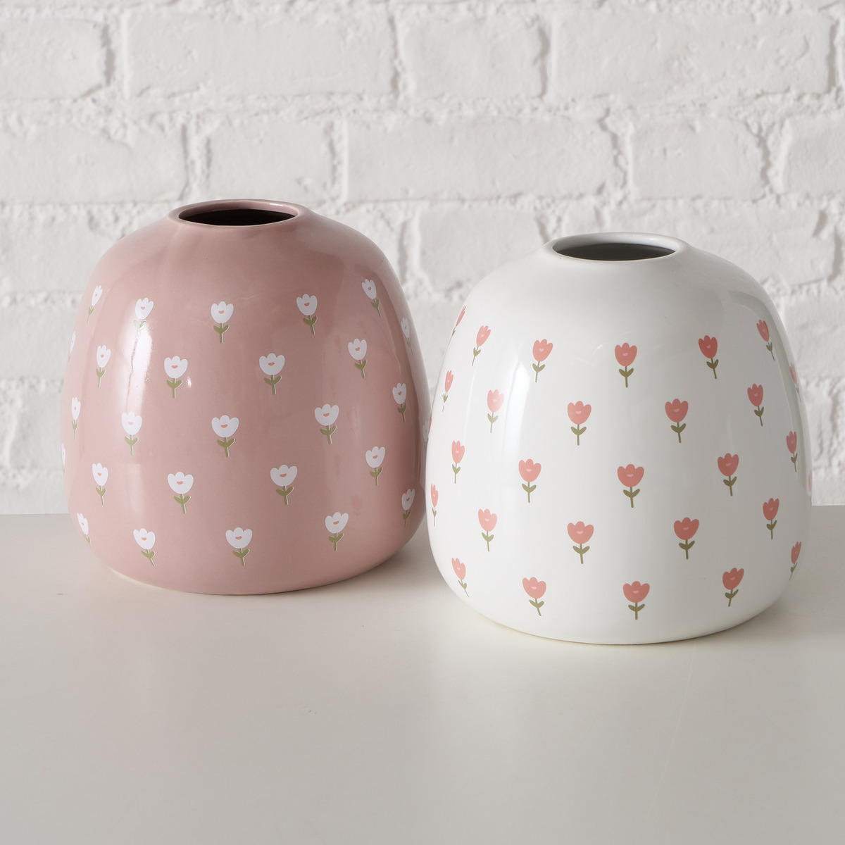 Boltze Vase Gardenlove - Hellrosa,Weiß