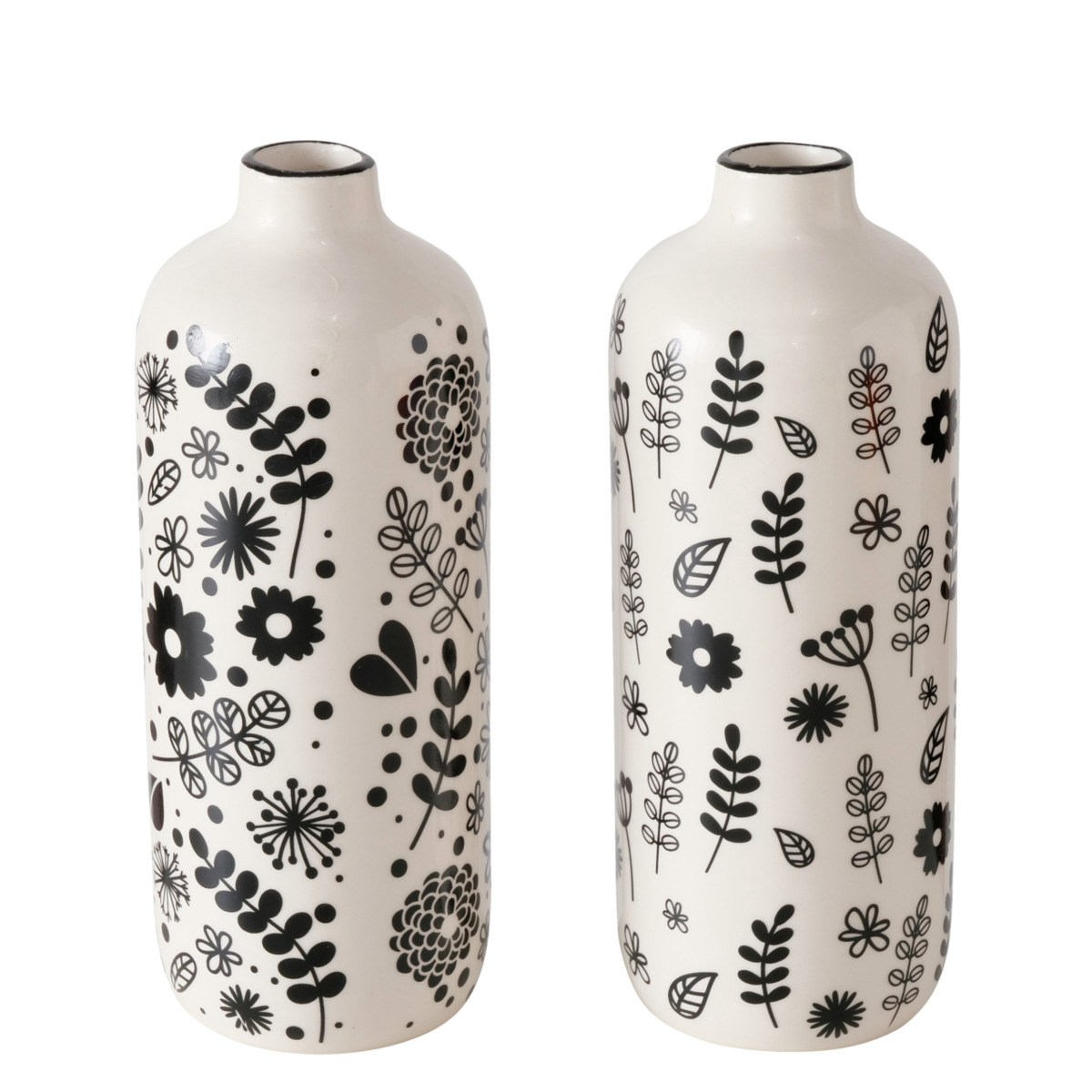 Boltze Vase Linga - Schwarz,Weiß