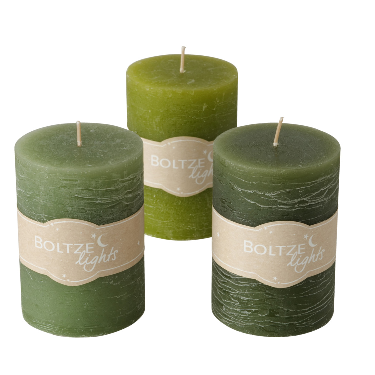 Boltze Stumpenkerze Basic - Dunkelgrün, Grün