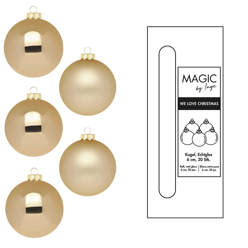 Inges Christmas Decor Kugel-Set Brokat Gold - Standard
