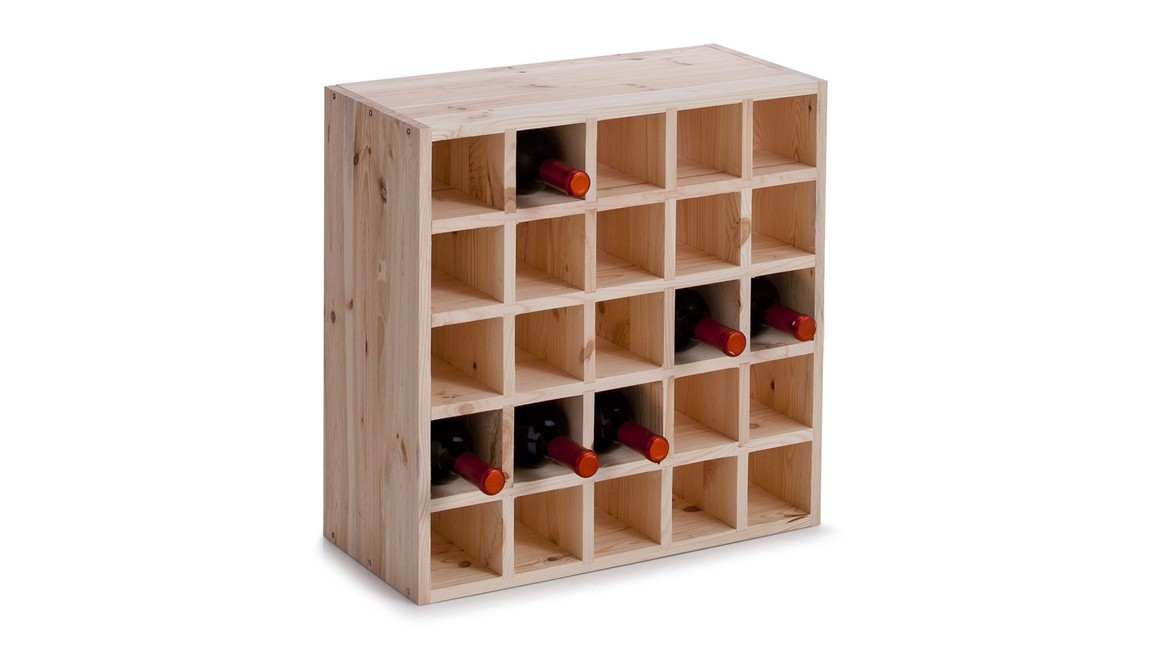 Weinregal, ein Holzregal im Bordeaux-Stil
