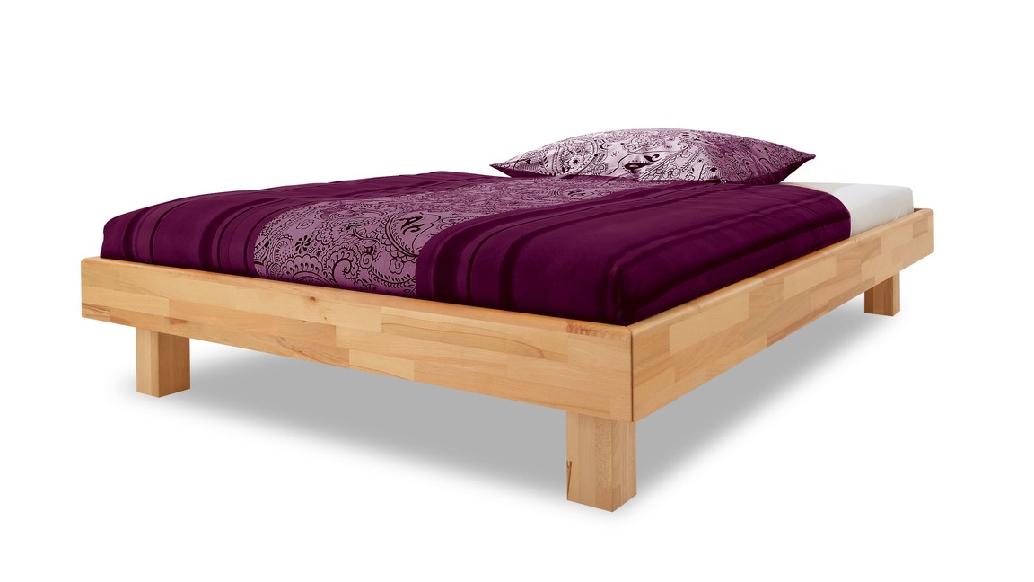 Massivholz-Bettgestell als pflegeleichtes Doppelbett