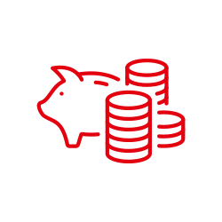 Grafik eines Sparscheins mit Münzen