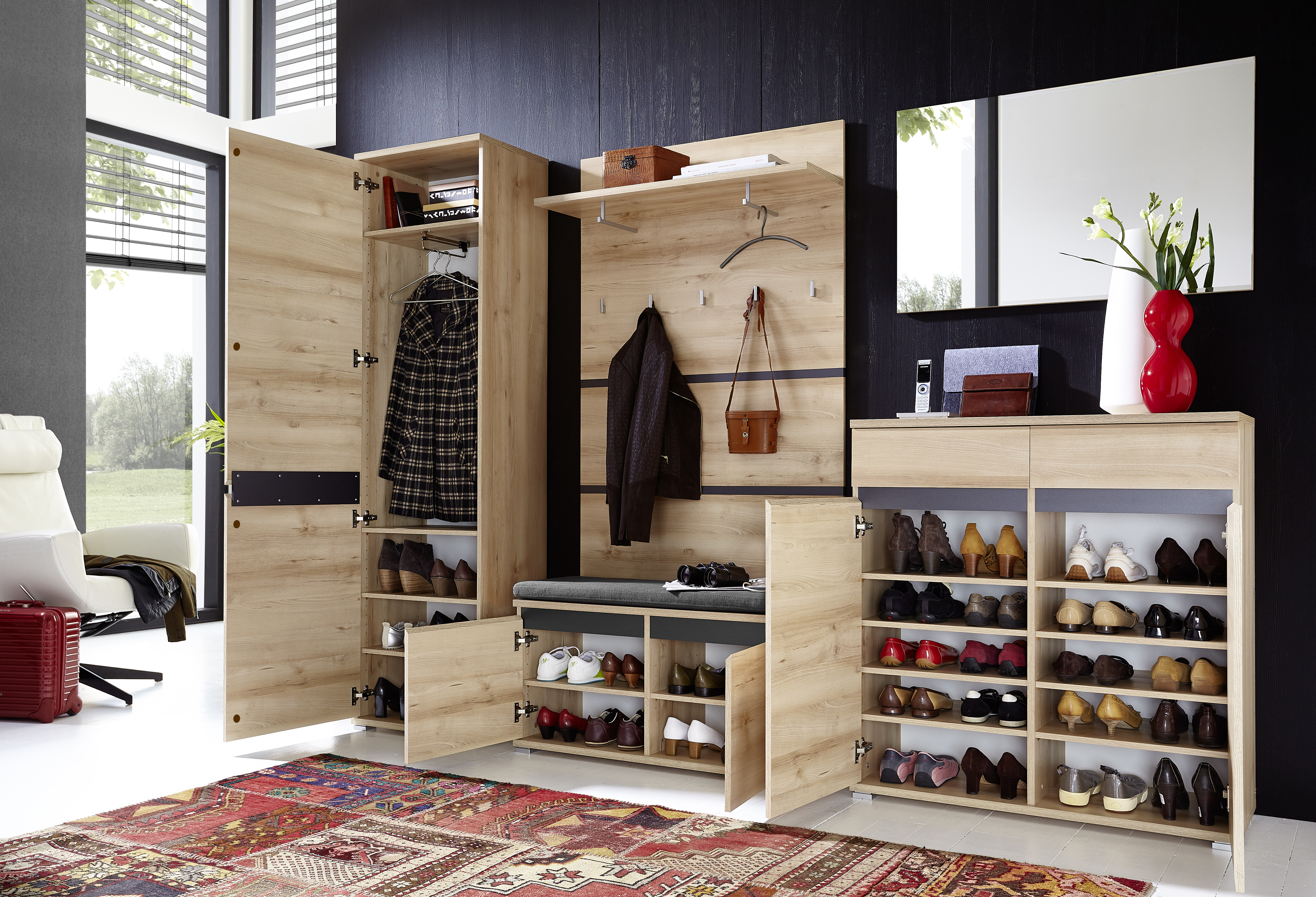 Germania Schuhschrank Lissabon - Edelbuche, Anthrazit Germania Schuhschrank Lissabon - Edelbuche, Anthrazit
