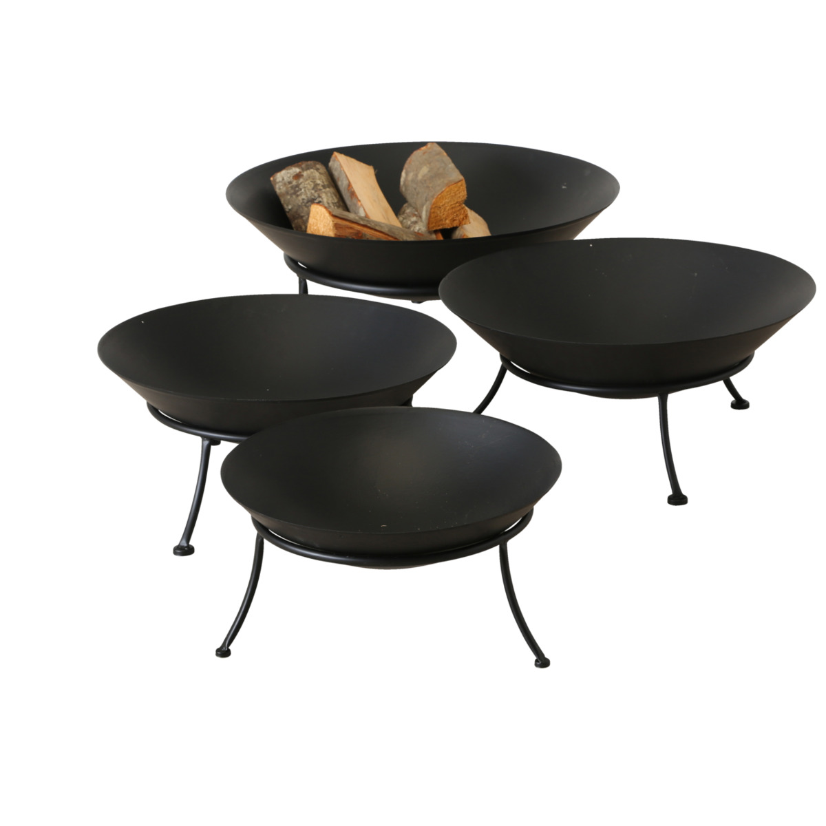Boltze Feuerschale-Set Turbo - Schwarz