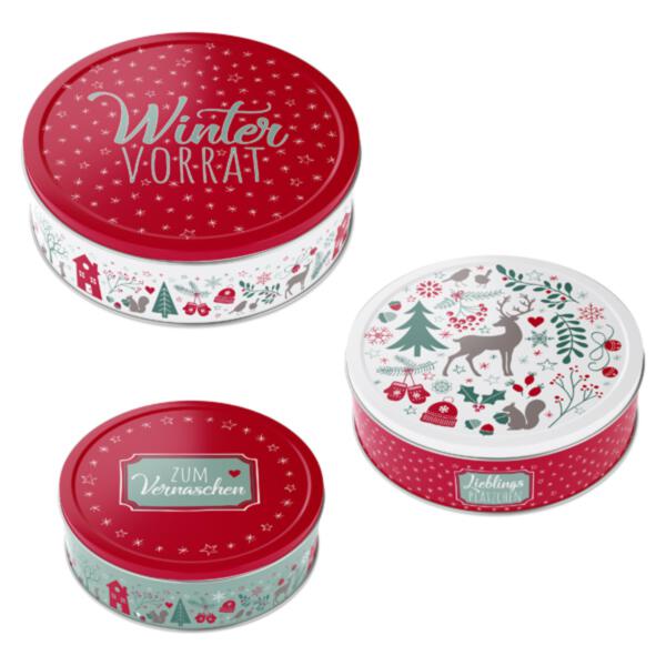 Gebäckdose 3er Set rund