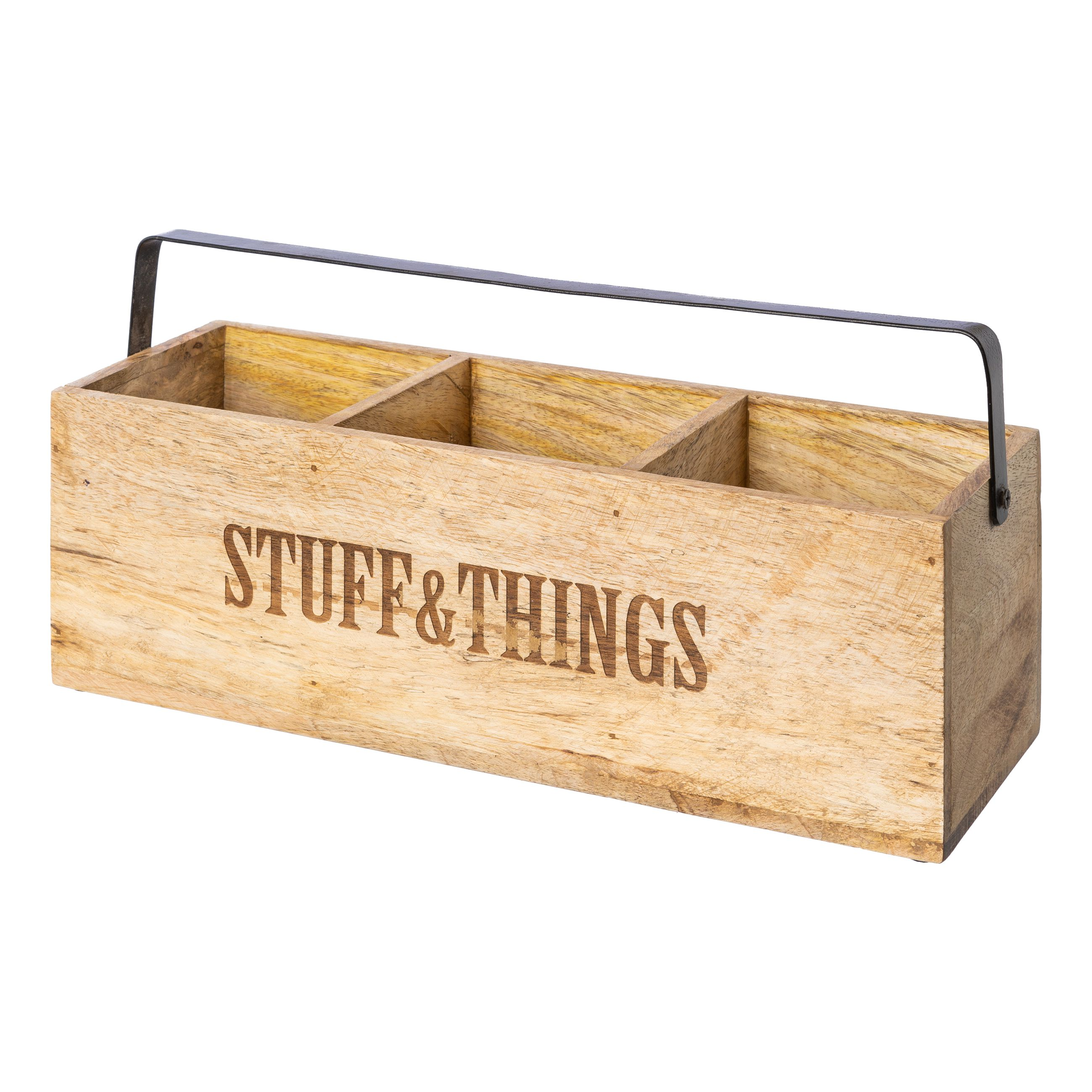 Gasper Mango Holz Box m. Henkel STUFF&THINGS - natur